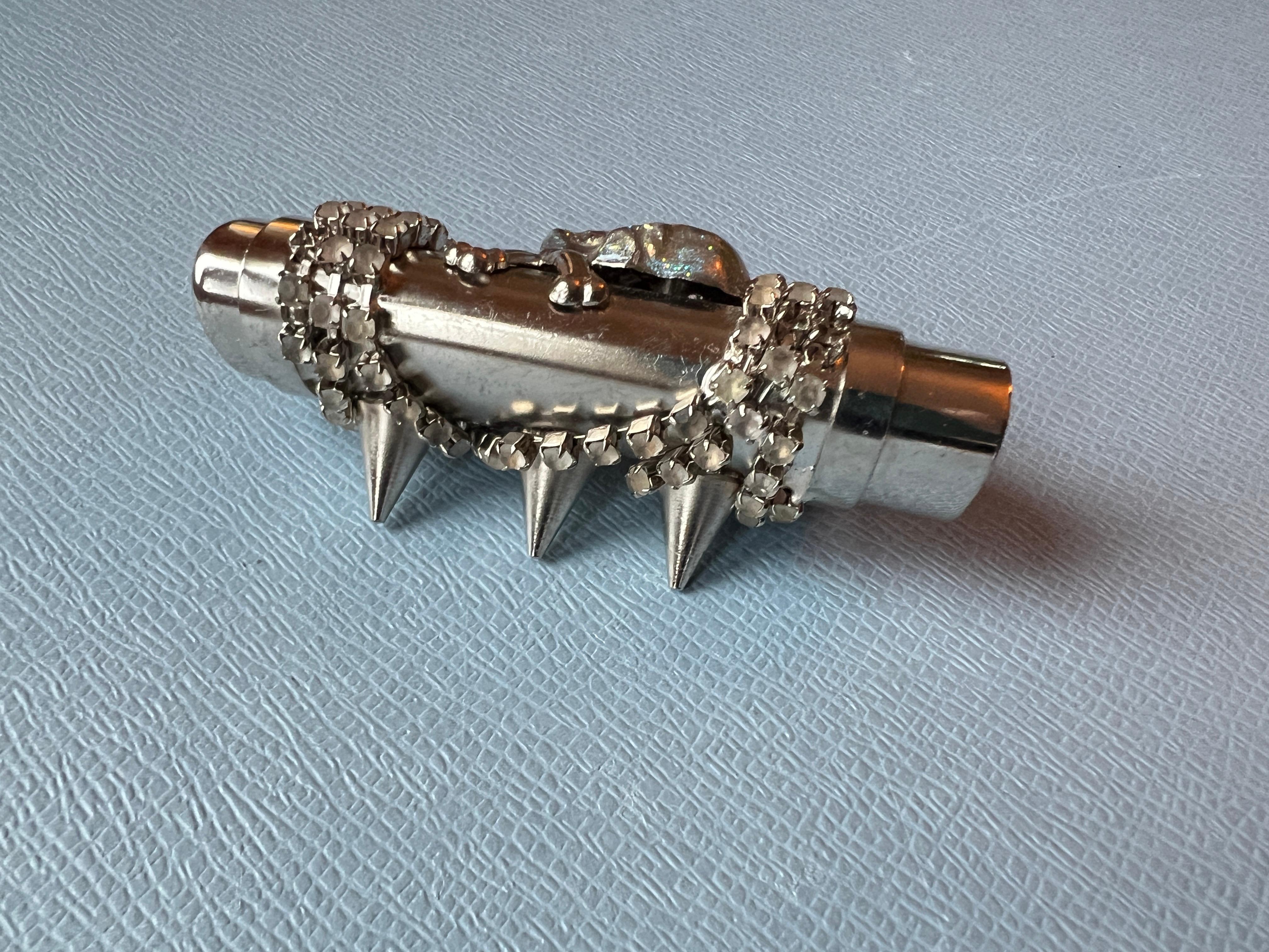 Skull Bone Light Holder Palladium Enamel Crystals For Sale 1