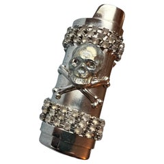 Skull Bone Light Holder Palladium Enamel Crystals