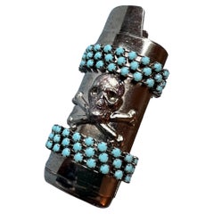 Totenkopfknochen Lichthalter Ruthenium Vintage