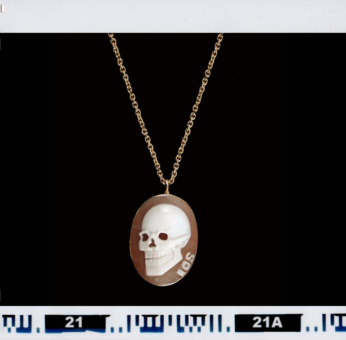iosselliani cameo skull necklace