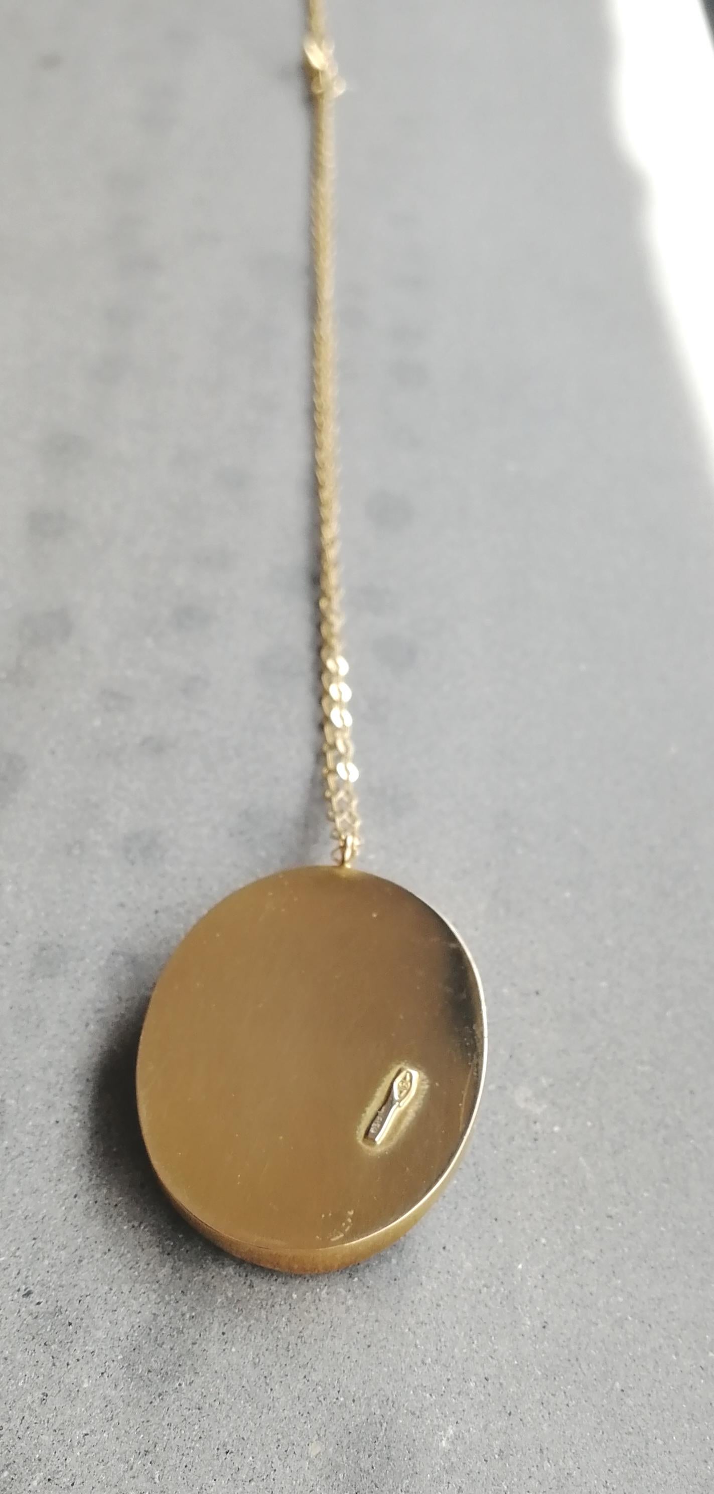 Contemporary Skull Cameo Pendant Necklace in 18 Carat Yellow Gold from Iosselliani For Sale