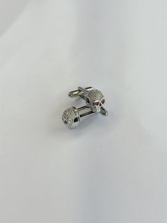 Boutons de manchette crâne avec cristaux Swarovski