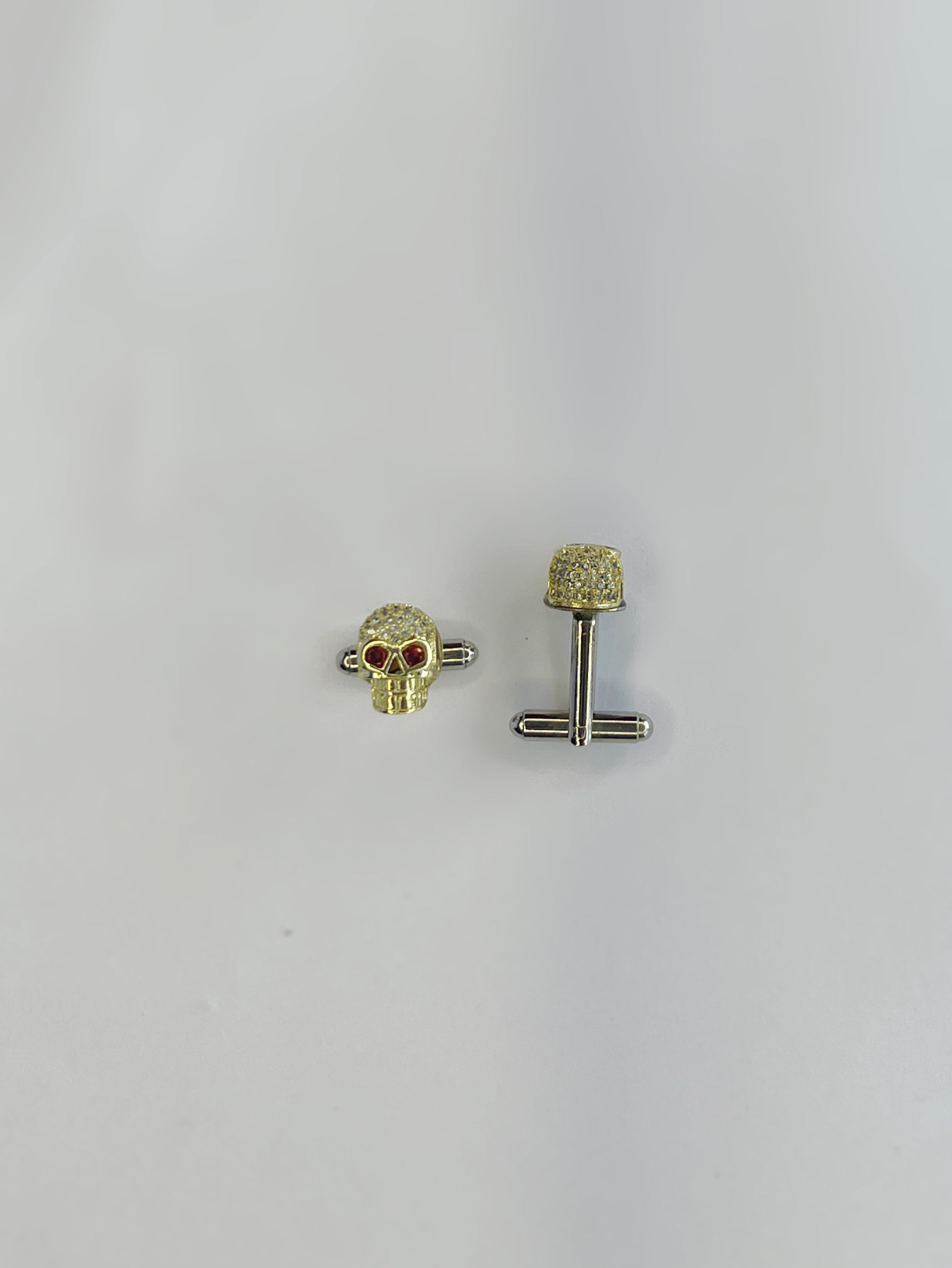 Artiste Boutons de manchette crâne avec cristaux Swarovski en vente