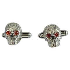 Used Skull cufflinks with Swarovski crystals