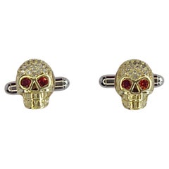 Skull cufflinks with Swarovski crystals