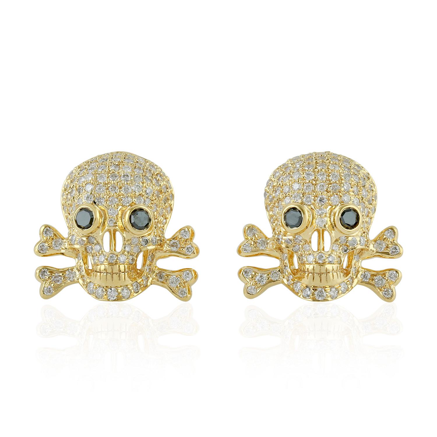 diamond skull earrings