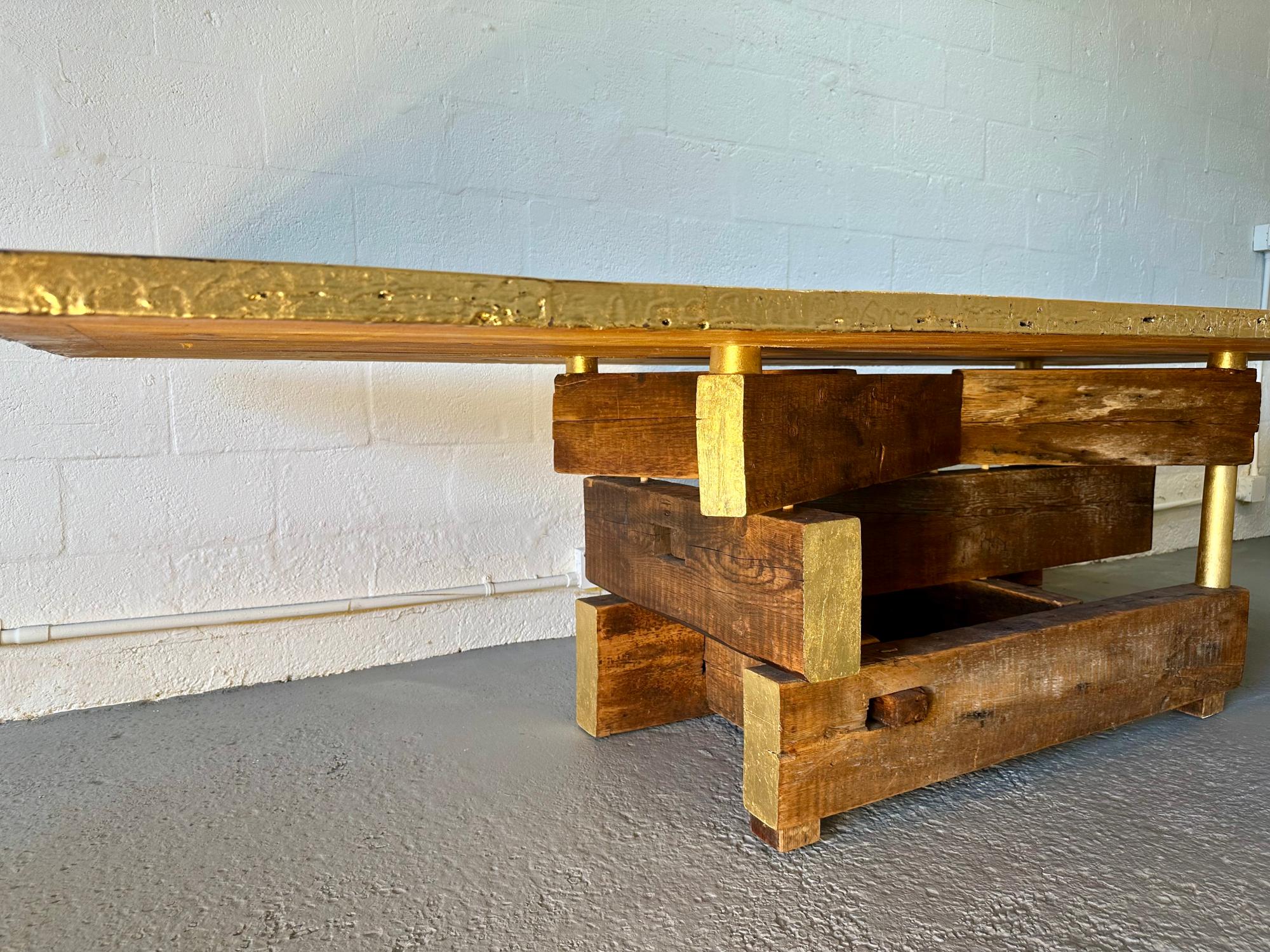 American Skull Dining Table in Reclaimed Wood, Designed and Handcrafted by Rafael Calvo For Sale