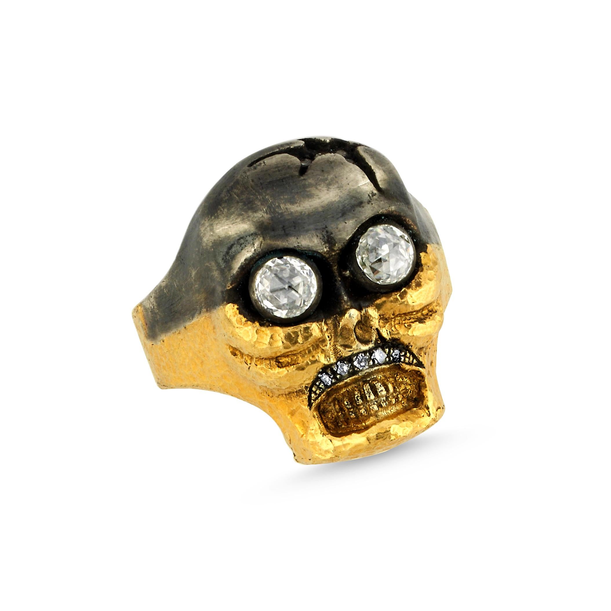 skull ring with diamond eyes