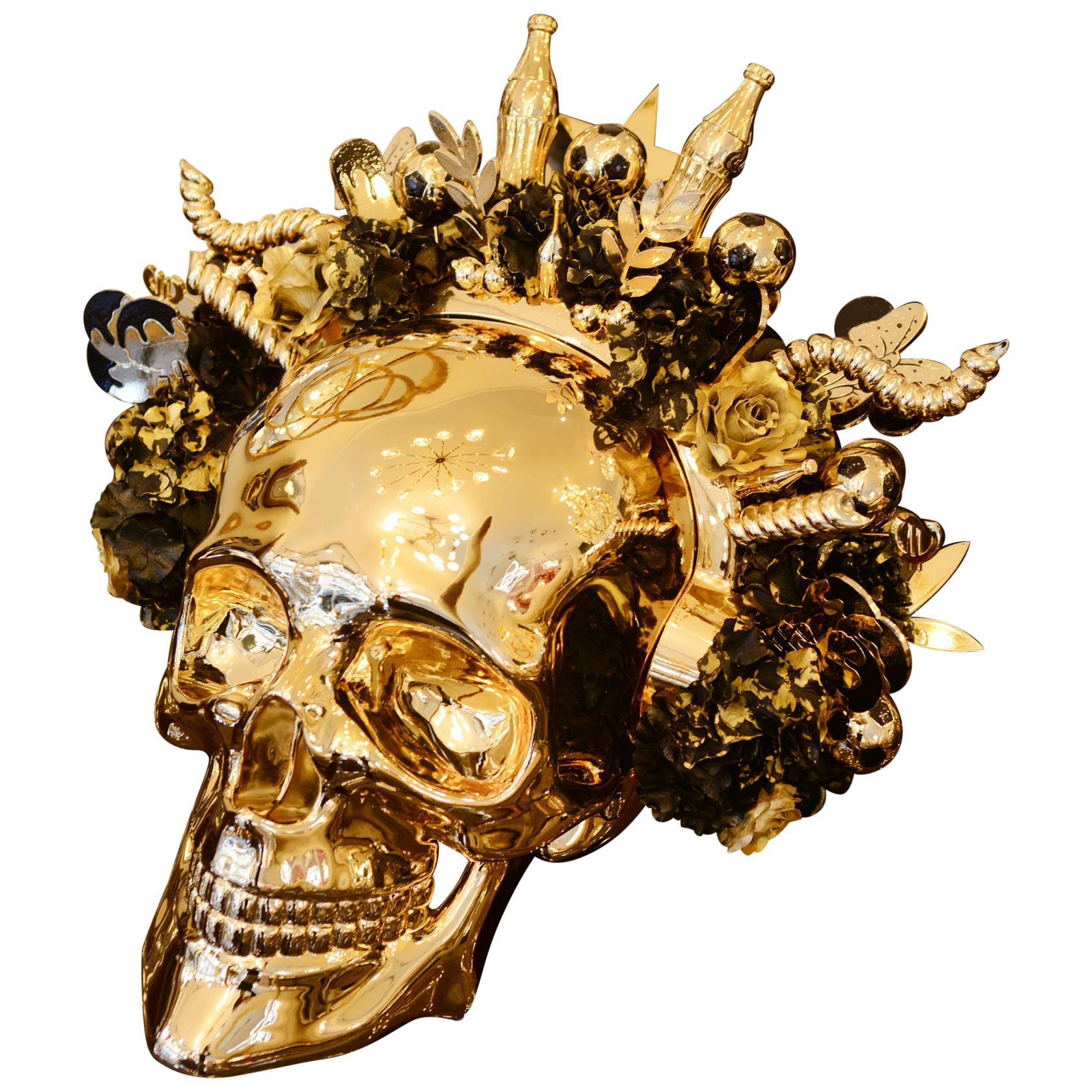 Skull Golden Youth Sculpture