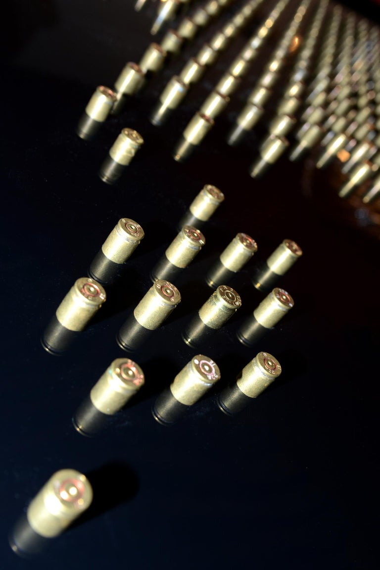 Skull Gun Bullets Panel in Black Plexiglass Exceptional Piece, 2018 at