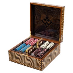 Skull Marquetry Poker Set by Alexandra Llewellyn