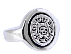 Skull Ring Silver Crest Signet Ring J Dauphin