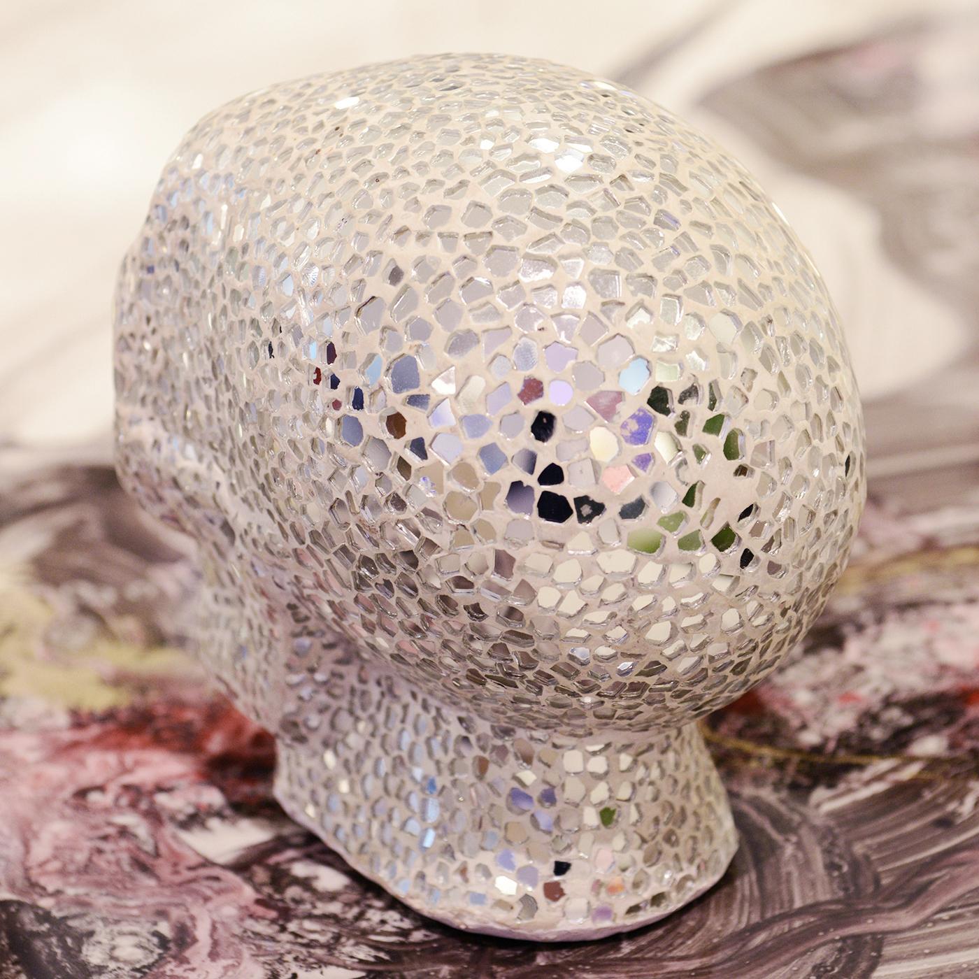 Glass Skull Vanity Sadhu Medium Sculpture For Sale