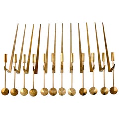 Skultuna, Sweden, A Set of 12 Brass Candlesticks, Pierre Forsell