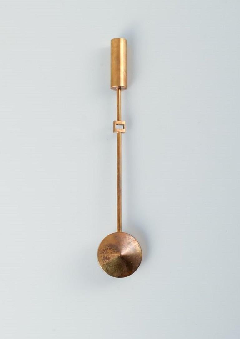 Swedish Skultuna, Sweden, Four Brass Candlesticks for Wall Hanging