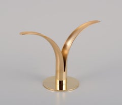 Skultuna, Sweden. "Liljan" candle holder in brass. Designed by Ivar Björk