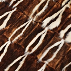 Skunk Fur Bed / Sofa Throw Blanket. Merino Wool Backing