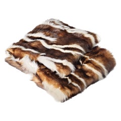 Skunk Fur Bed / Sofa Throw Blanket. Merino Wool Backing