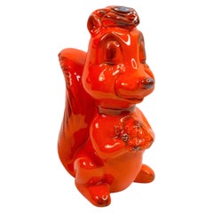 Skunk Orange Colored Ceramic Money Box, Piggy Bank, Vintage, 1970s