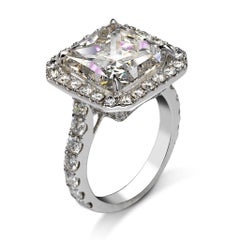 Sky 7 Carat Radiant Cut D Color SI1 Clarity Diamond Engagement Ring '7.07 Carat'