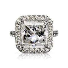 Sky 7 Carat Radiant Cut D Color SI1 Clarity Diamond Engagement Ring '7.07 Carat'