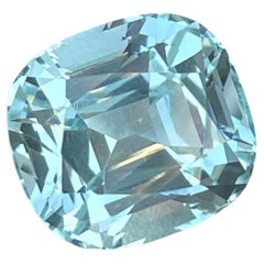 Sky Blue 7.63 Carat Aquamarine Step Cushion Cut for Cocktail Ring Loose Gemstone