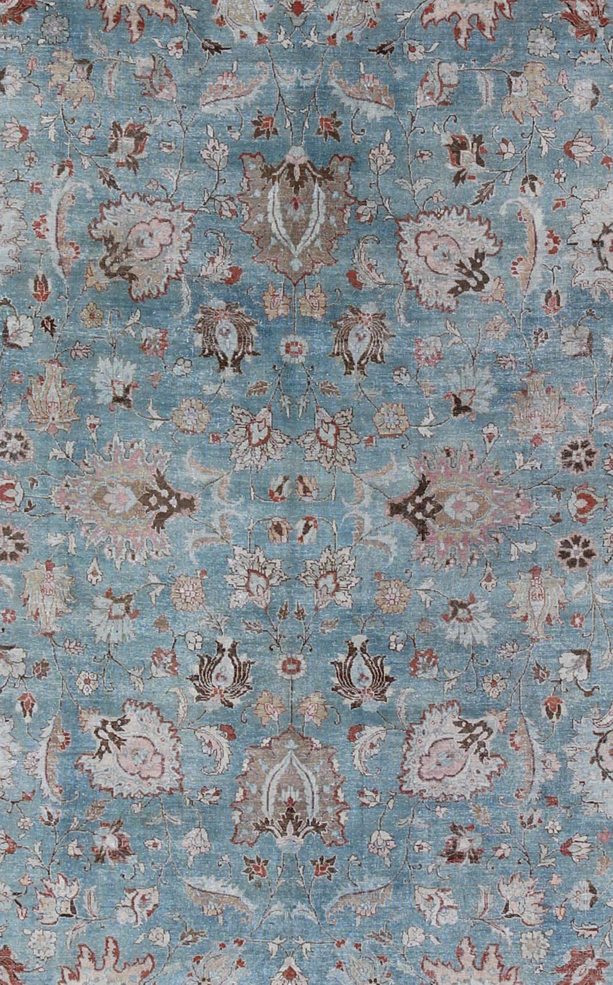 blue and pink persian rug