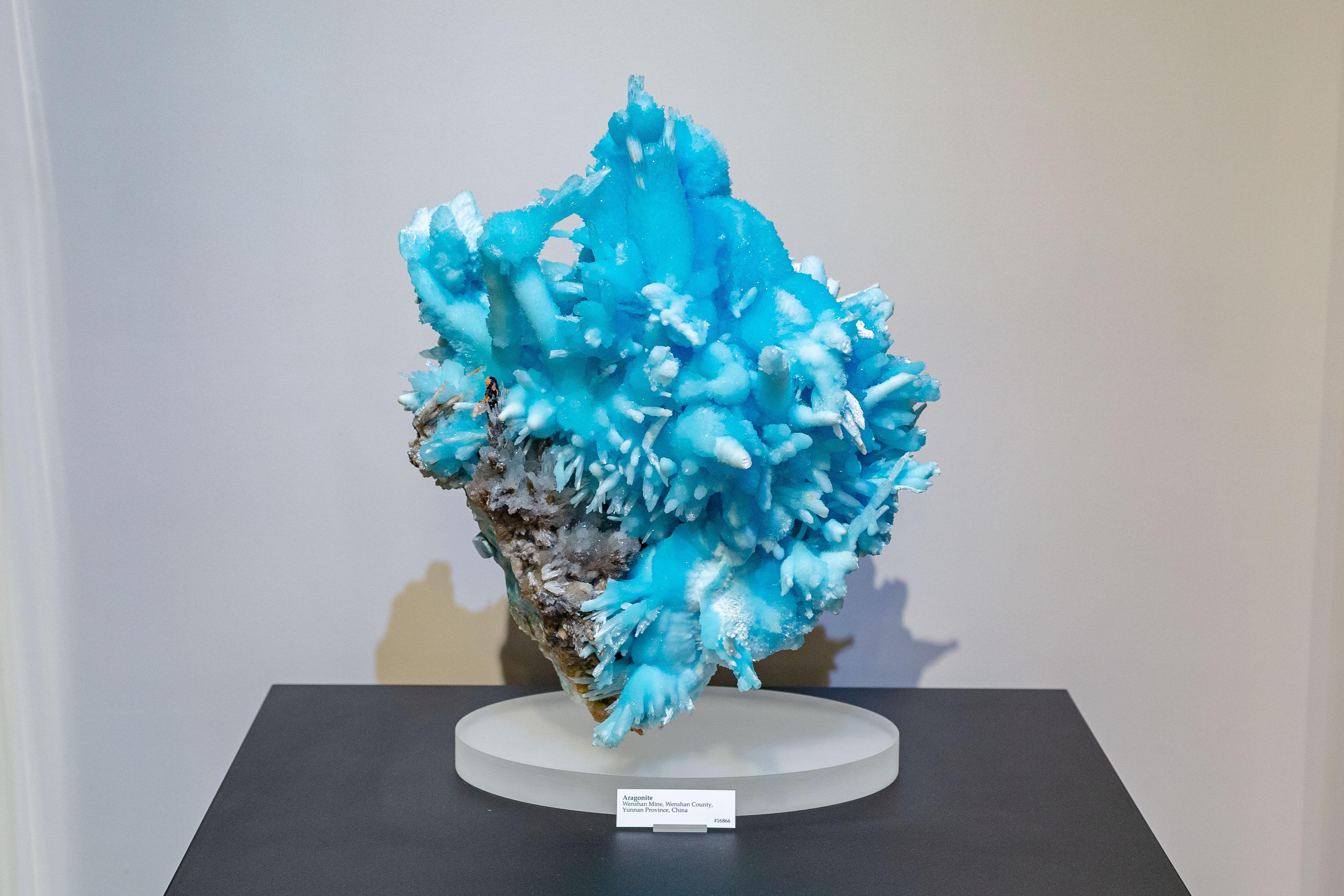Multi-gemstone Sky-blue Aragonite Mineral Specimen – Wenshan Mine, China For Sale