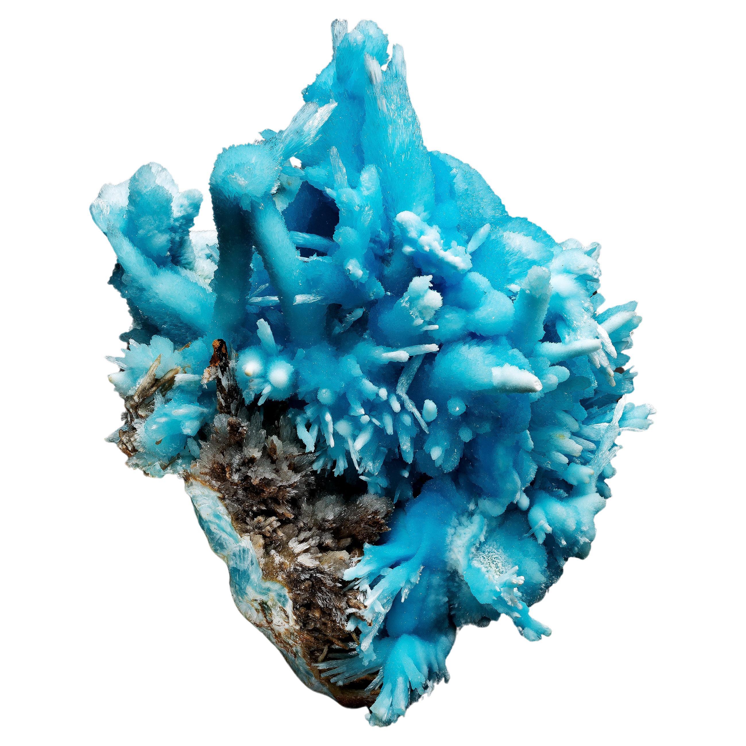 Sky-blue Aragonite Mineral Specimen – Wenshan Mine, China For Sale
