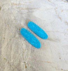 Sky Blue Arizona Kingman Turquoise and Sterling Silver Statement Drop Earrings