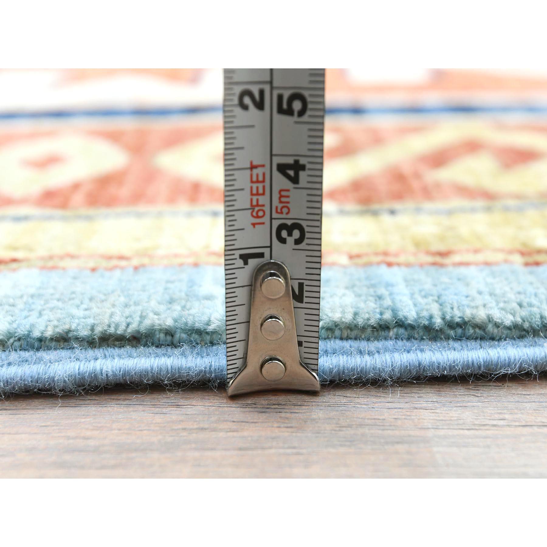 Tapis oriental noué à la main bleu ciel du Caucase 200 KPSI 9'0