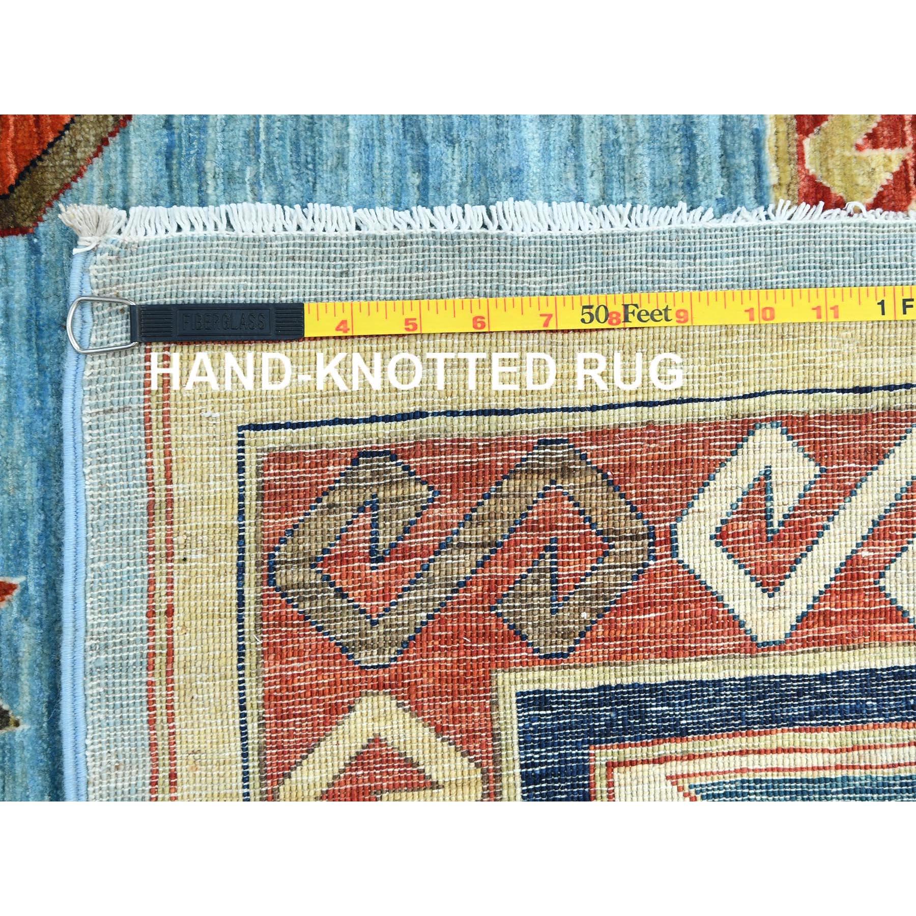 Tapis oriental noué à la main bleu ciel du Caucase 200 KPSI 9'0
