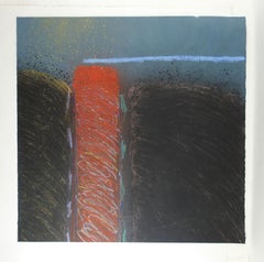 Sky Blue Horizon Abstract Mixed Media Painting