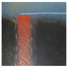 Sky Blue Horizon Abstract Mixed Media Painting