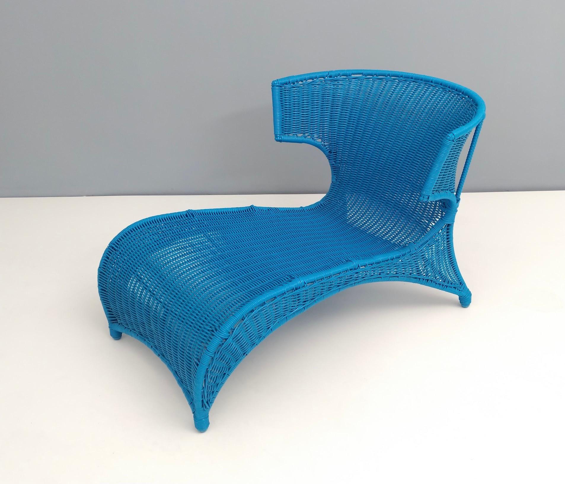 Sky Blue Low Longue Chair By Monika Mudler for IKEA, 2001 In Excellent Condition For Sale In Bresso, Lombardy