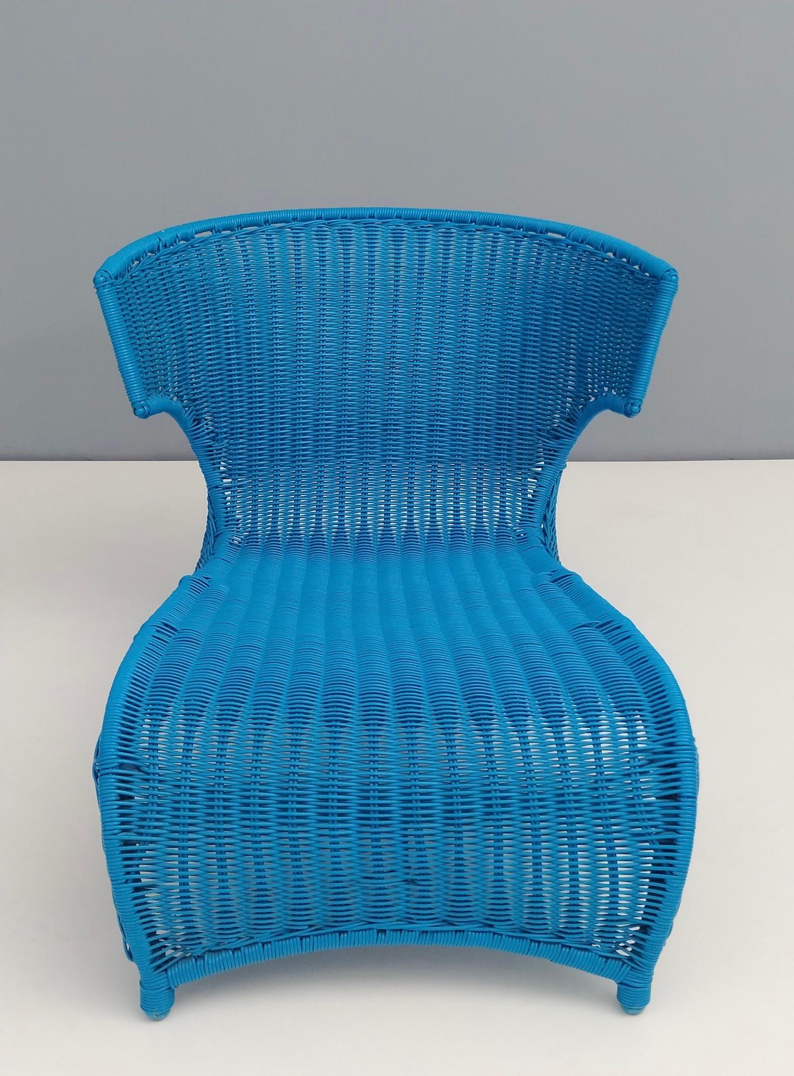 Contemporary Sky Blue Low Longue Chair By Monika Mudler for IKEA, 2001 For Sale