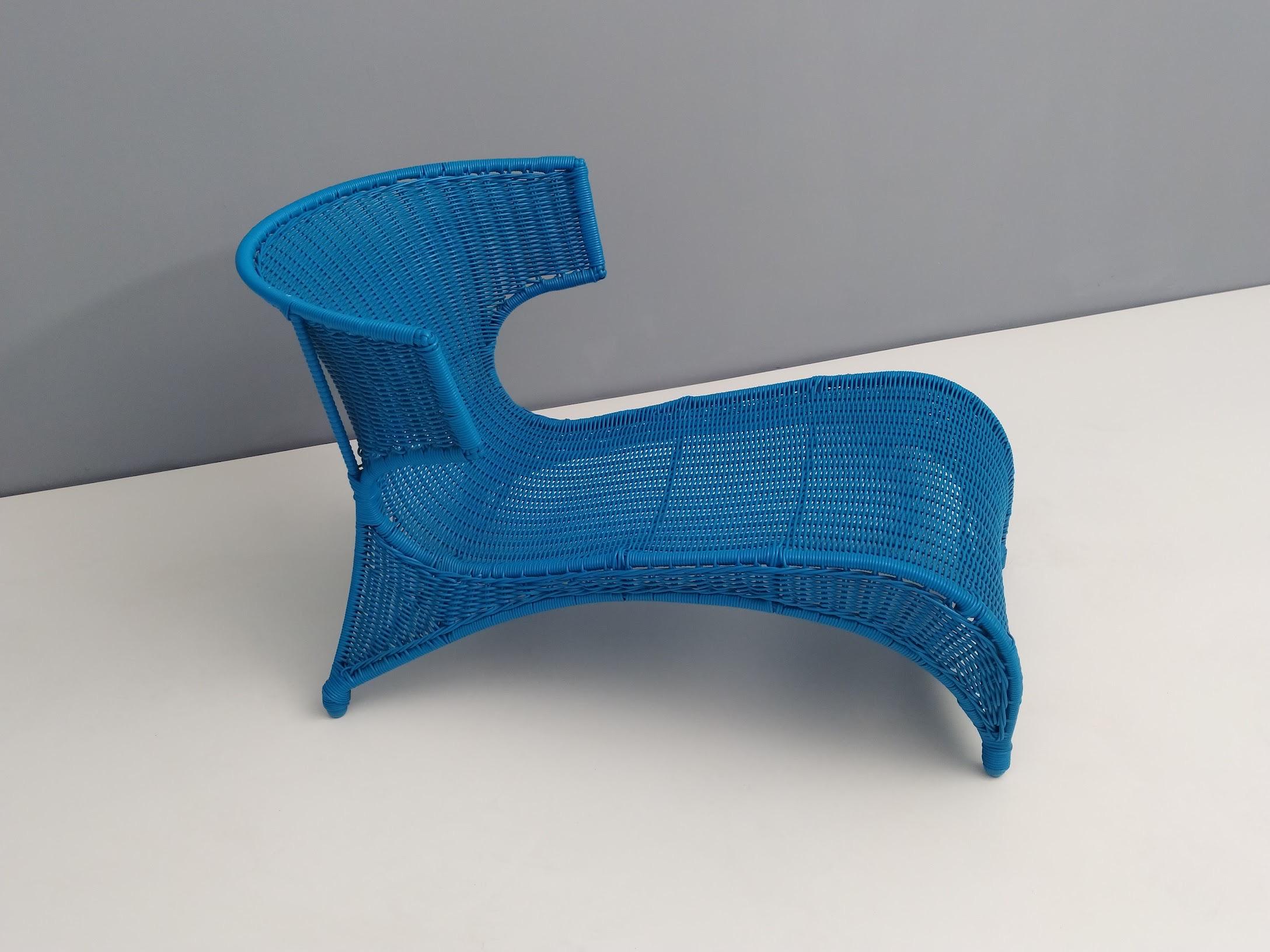 Plastic Sky Blue Low Longue Chair By Monika Mudler for IKEA, 2001 For Sale