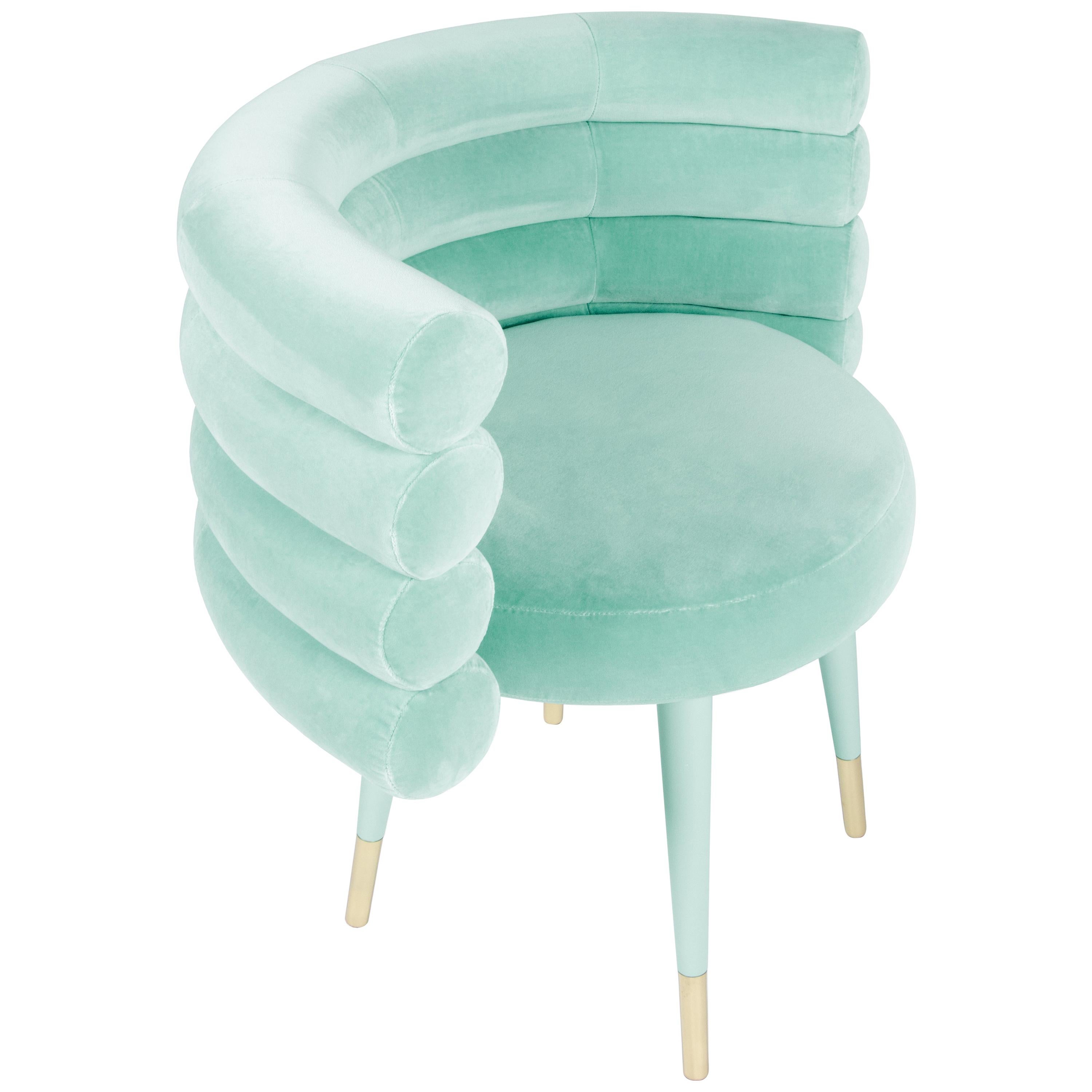 Contemporary Sky Blue Marshmallow Dining Chair, Royal Stranger