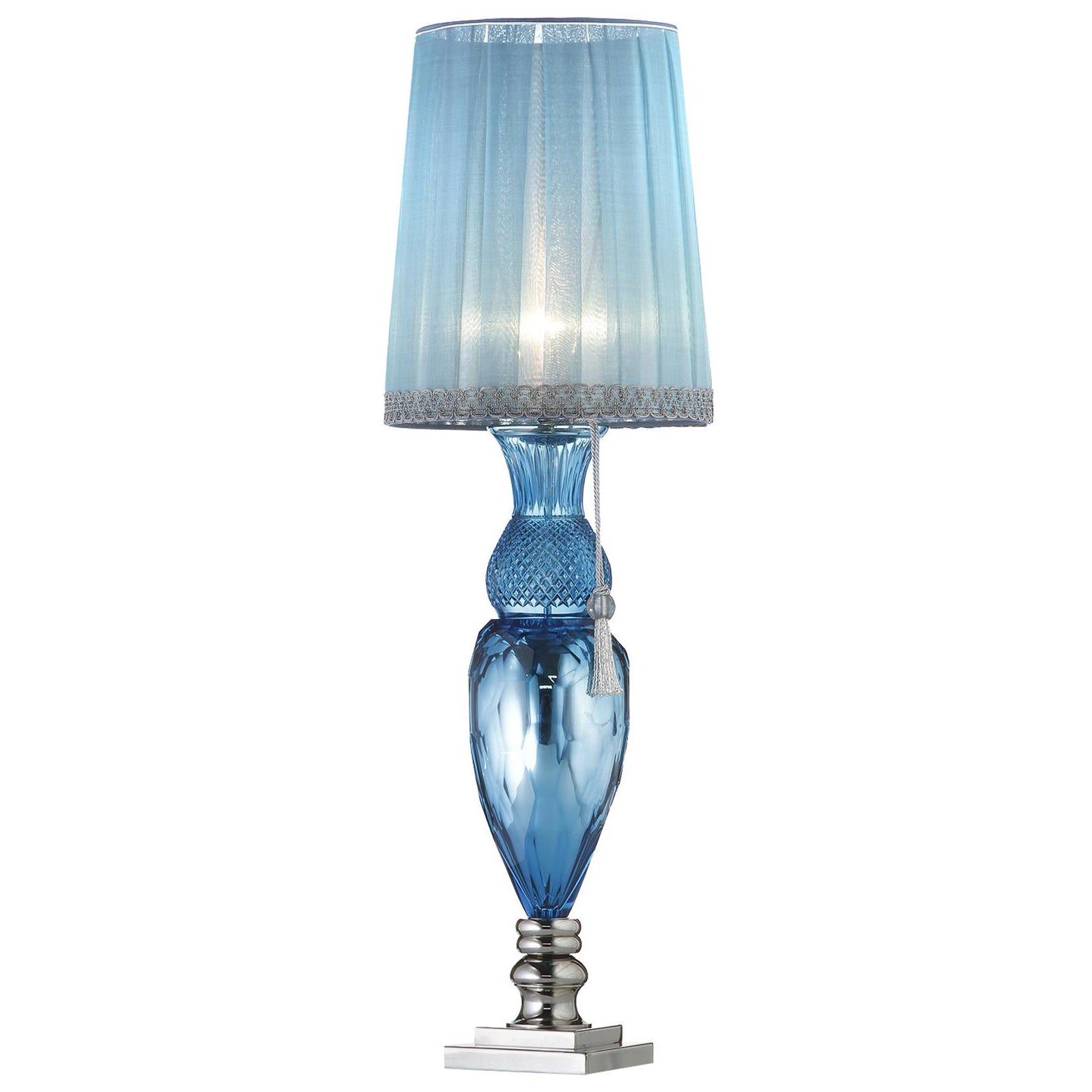 Lampe de bureau miroir bleu ciel en vente