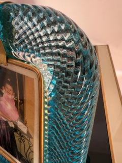 Cadre photo en verre Murano bleu ciel, 29cm