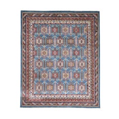 Sky Blue Special Kazak Hand Knotted Pure Wool Oriental Rug