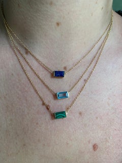 Sky Blue Topaz Bonbon Necklace, East-West