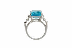 Sky Blue Topaz Diamond Cocktail Ring