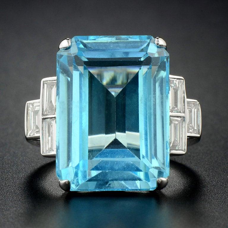 For Sale:  Sky Blue Topaz Diamond Cocktail Ring 2