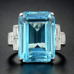 Sky Blue Topaz Diamond Cocktail Ring