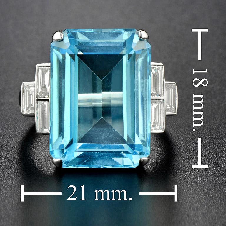 Women's or Men's Sky Blue Topaz Diamond Cocktail Ring