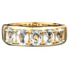 Sky Blue Topaz Ring 1.80 Carats Gold Plated Silver