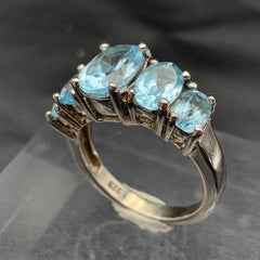 Sky Blue Topaz Ring Natural Gemstone 925 Sterling Silver Size 7