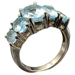 Sky Blue Topaz Ring Natural Gemstone 925 Sterling Silver Size 7