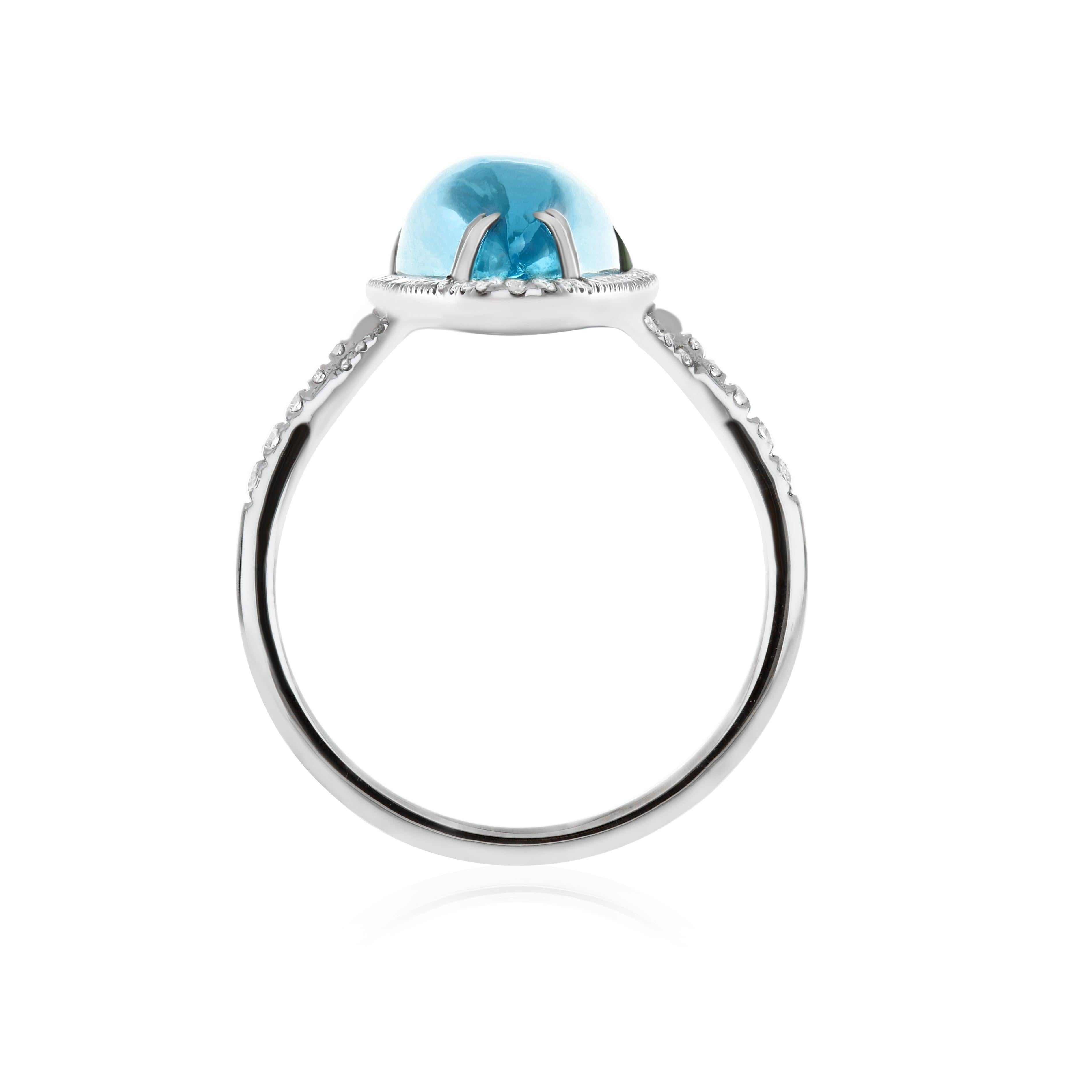 Sky Blue Topaz, Tanzanite & Diamond Ring, Earring & Pendant Set in 14K Gold For Sale 8